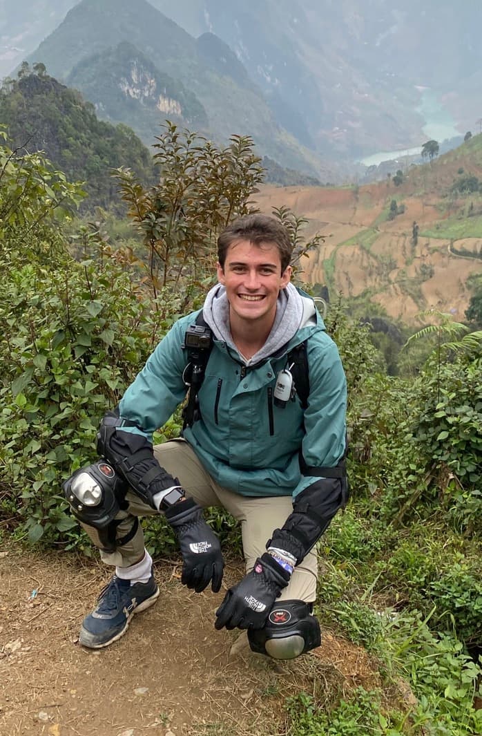 Photo of myself on a trail in Vietnam